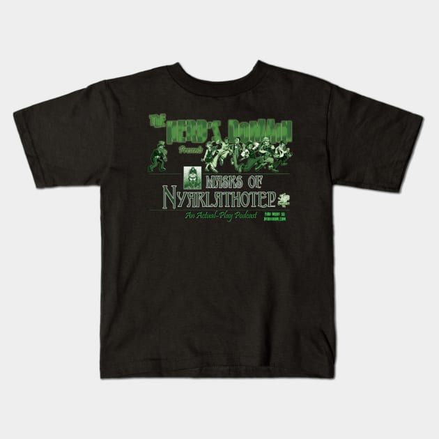 ND Presents Masks of Nyarlathotep Kids T-Shirt by The Nerd's Domain